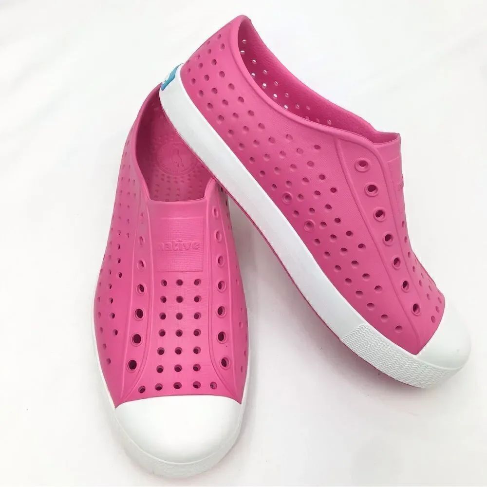 Native Jefferson Pink Hollywood Perforated Rubber Sneaker Casual Shoes